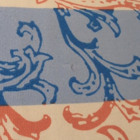 J. McLaughlin Tshirt Paisley Striped Short Sleeve Coral Summer Resortwear Top - Picture 8 of 9